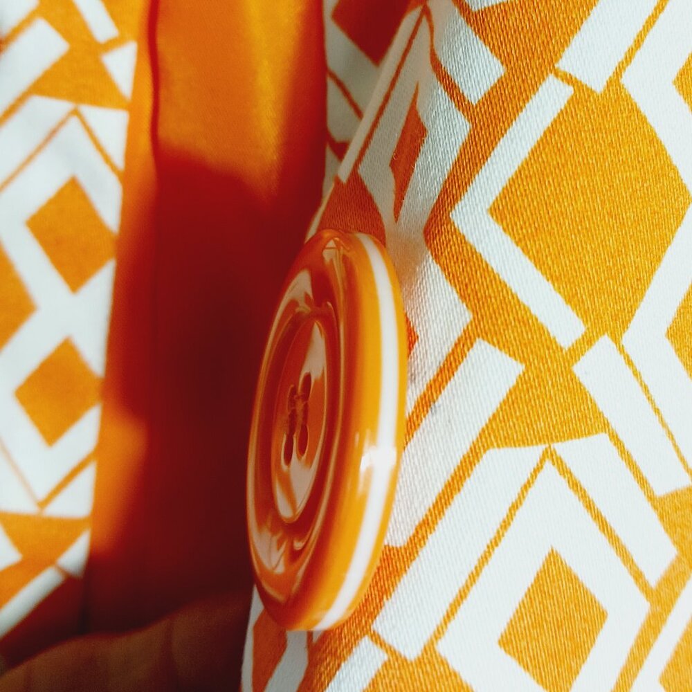 Eden Court, Small, Women's Orange & White Print Jacket, Stylish, Fitted & Flare - Picture 9 of 16